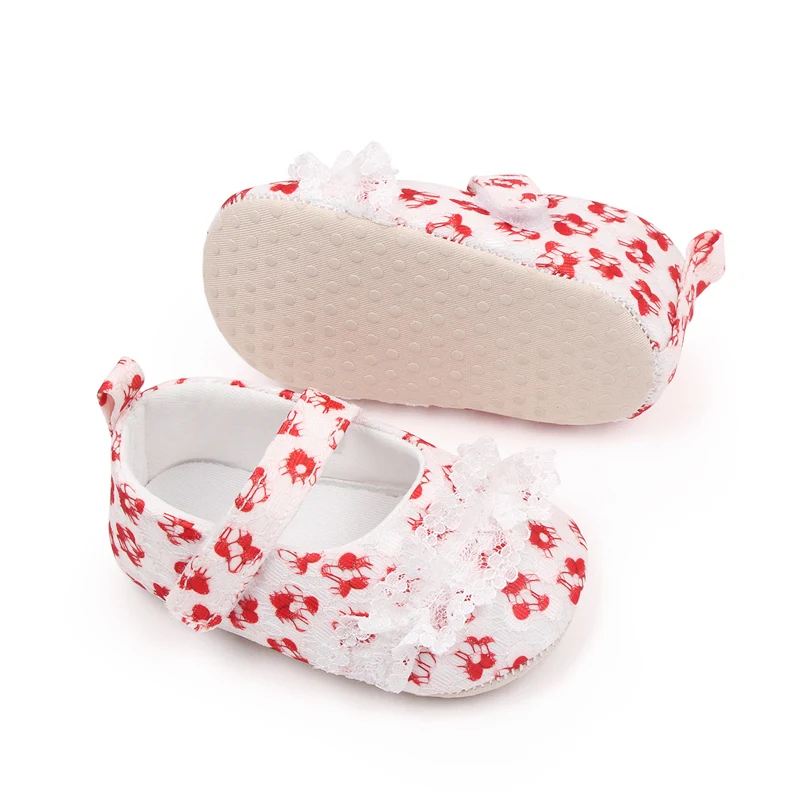 New Arrival Soft Sole Floral Design Newborn Baby Girl Shoes Casual Baby Shoes for Girls factory