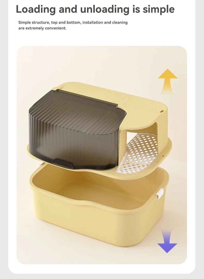 Litter Box Oversized Hallway Type Spatter-proof Fully Enclosed Litter Box Poop Bowl Deodorant Cat Toilet Cat Supplies details