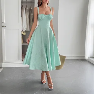 2025 New Women's Fashion Elegant Party Evening Gown, Strap Embroidered Summer Dress, Casual Long Dress