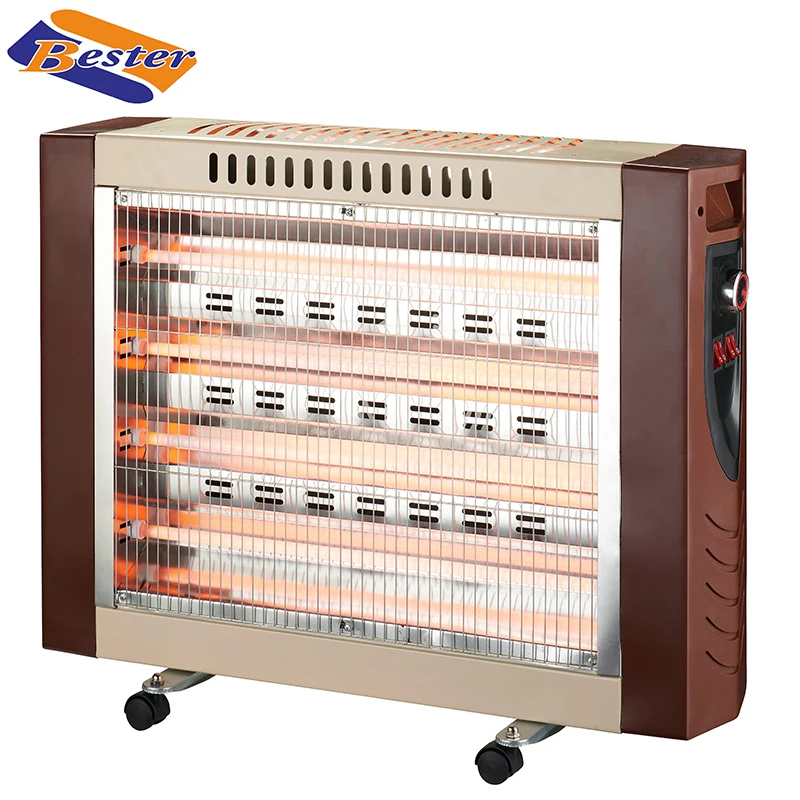 Source Big size hot sale 2 faces quartz tube electric heater with fan with  castors on m.alibaba.com