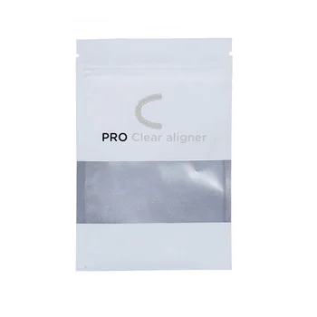 Custom Logo Printed 10x15cm Recyclable Zip Lock Teeth Clear Aligners Mylar Sachet Packaging Bags with Window