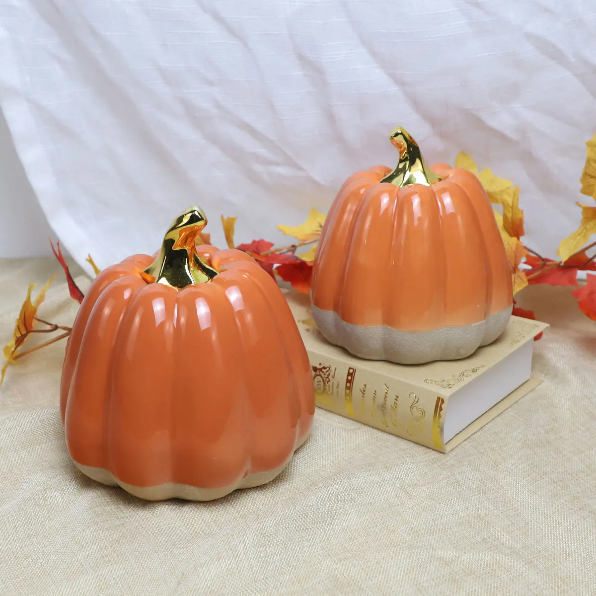 Factory Price Multi Size Artificial Pumpkin Decoration Pumpkins Ceramic Statues Autumn Harvest Ornament