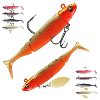 15g 20g Metal & Plastic Fishing Silicone Shad Bait Glitter Lead Head Jigging Black Minnow Swimbait Soft Lure for Lake – Soft Lure – view 2