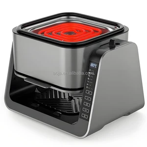New 2026 Air Fryer Grill Glass Pot 1500W 4.0L Digital Touch Screen Control Non-stick Coating Pot Dishwasher Safe Parts
