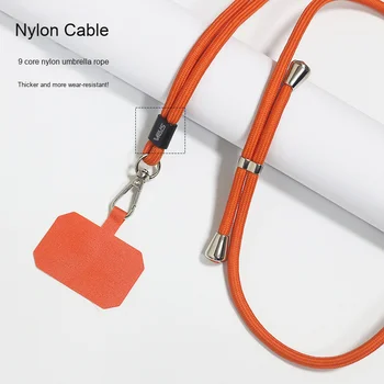 Adjustable 6mm Crossbody PU Phone Lanyard with Neck Clip Pad Anti-Lost Mobile Strap with Cross-border Design