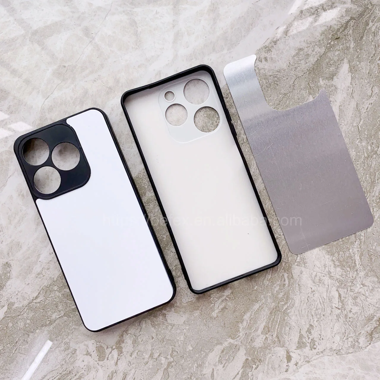 2D Sublimation Phone Case 2 in 1 Aluminum Sublimate Phone Case for TECNO Spark 10 Spark 10 Pro