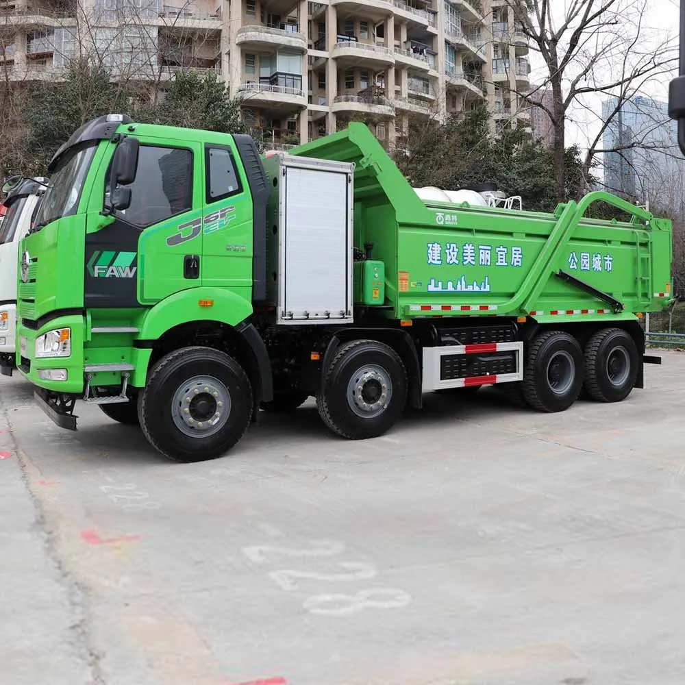 China Brand FAW Electric Dump Trucks 8*4 50-60Tons 400HP 450HP 12Wheeler Drive Tipper Dump Truck With Battery manufacture