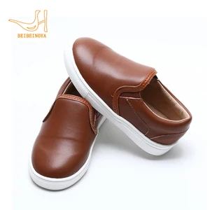 Babyhappy Wholesale Classic Genuine Leather Upper Solid Color Hard Sole Elastic Band Flat Slip on Casual Shoes