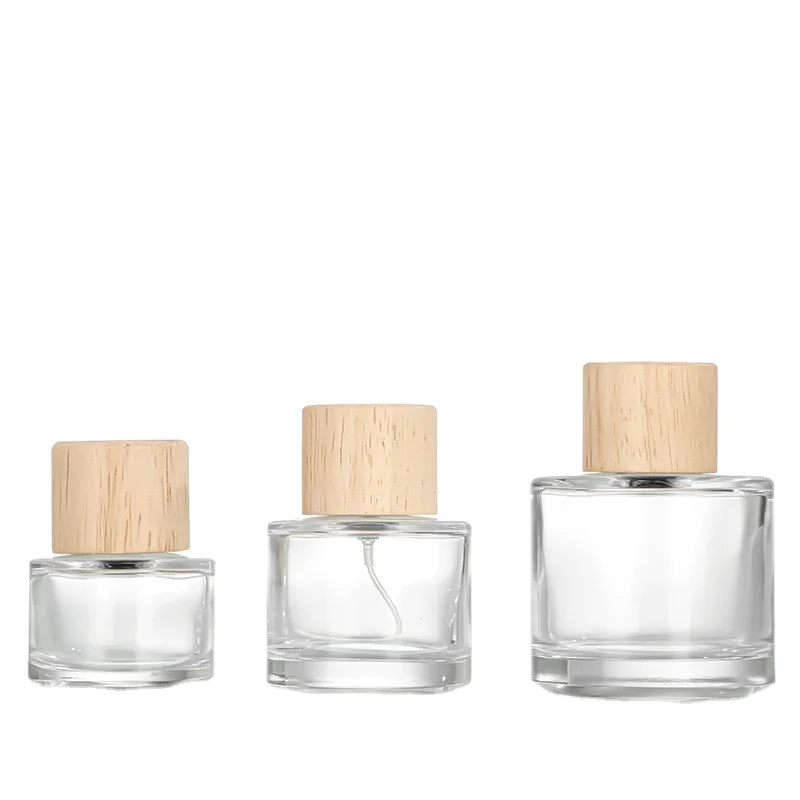 Wholesale Empty clear 30ml 50ml 100ml Round Perfume Bottle Cosmetic Packaging Perfume Bottle Packaging Box
