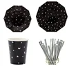 Juego de estrellas lunares-8 piezas 7 platos-8 piezas 9 platos-8 piezas taza-25 pajitas