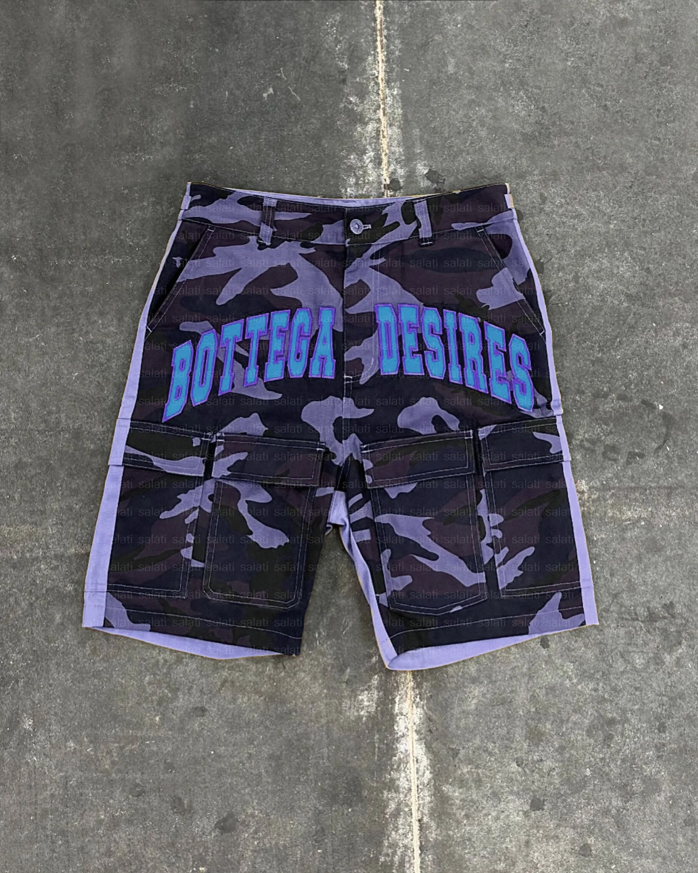 Custom Bermuda Streetwear Summer High Waist Print Twill Oversized Baggy Double Knee Carpenter Camouflage Camo Cargo Shorts Men gallery 10
