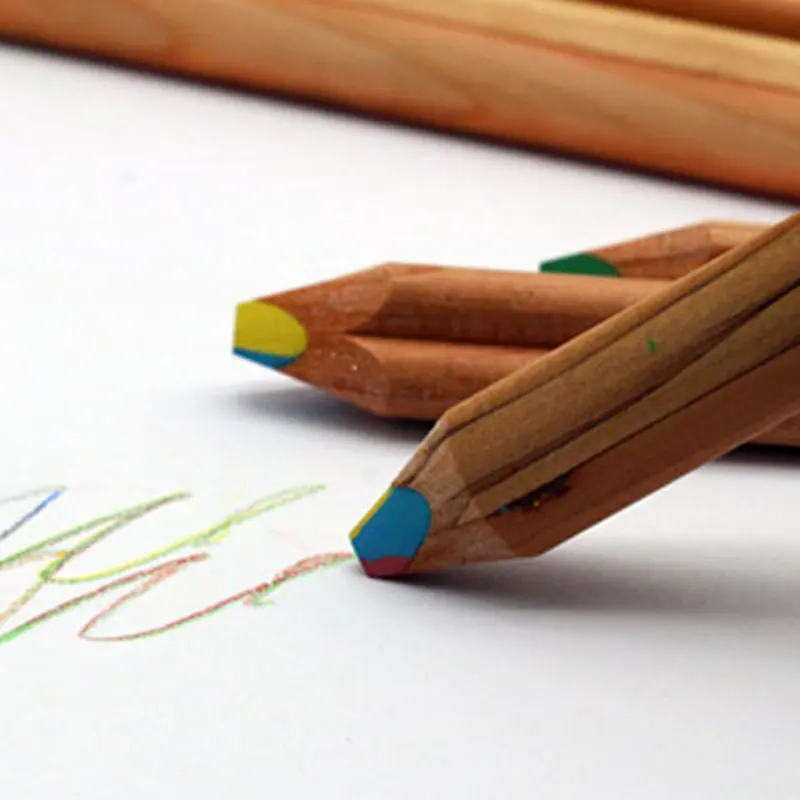 Нетоксичный карандаш без запаха 4 цвета в 1, свинцовый Радужный цветной карандаш из кедрового дерева, цветные карандаши для детей