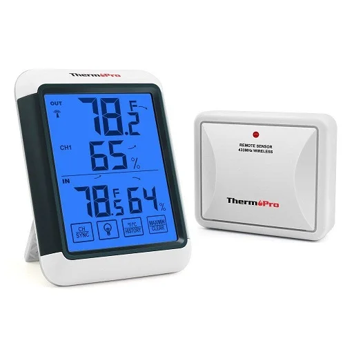 ThermoPro TP65C 200FT Wireless Digital Thermometer Hygrometer for Indoor Outdoor