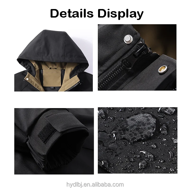 Couple Hard Shell Polyester Unisex Hiking Jacket Windproof Waterproof Breathable Stain Resistant Single Layer Large Zipper Long 5 Couple Hard Shell Polyester Unisex Hiking Jacket Windproof Waterproof Breathable Stain Resistant Single Layer Large Zipper Long - Image 5
