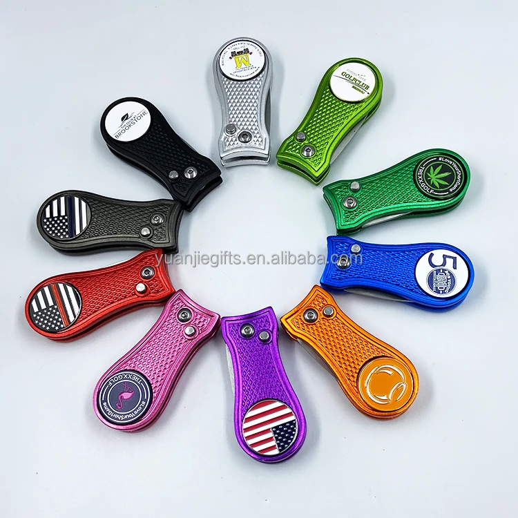 Custom Luggage Round Metal Brand Leather Buckle Black Golf Tag Bag Name Tags factory