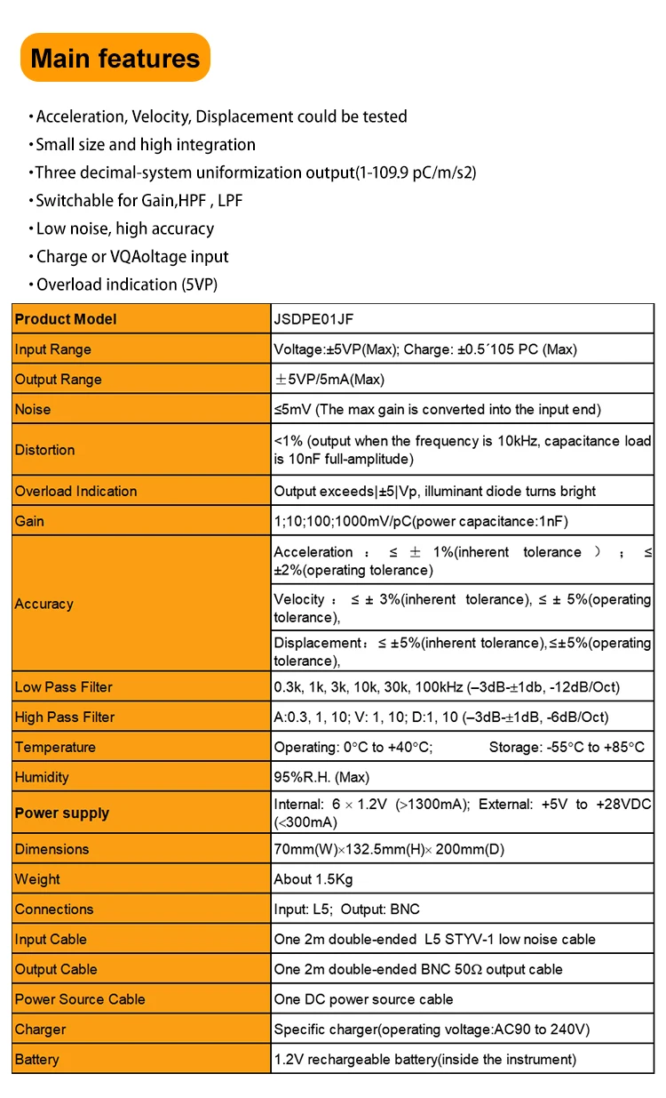 JSDPE01JF Factory Wholesale Price Small Size And High Integration Charge Amplifier For Vibration Sensor supplier