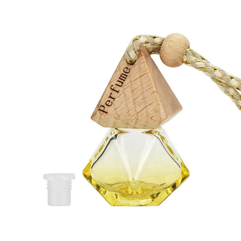 Empty 8ml Unique Design Bottle Hanging Wood Car Perfume Bottle air Freshener Car Perfume Bottles
