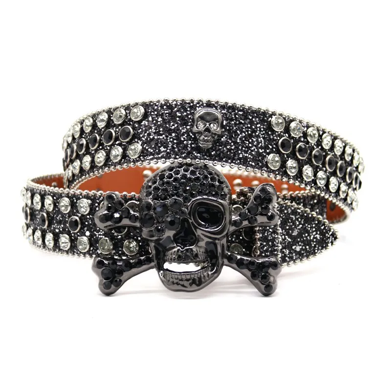 Stylish Rhinestone Skull Belt for Men & Women - Western  display picture 3