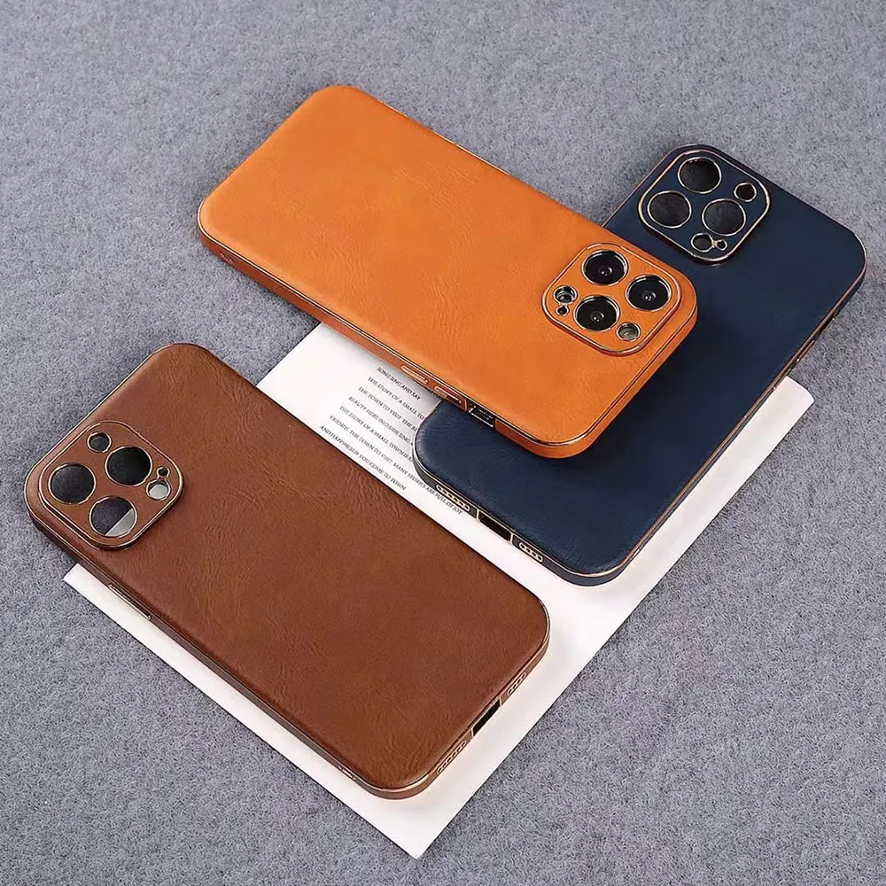 Pure Colour Phone Case For Iphone 15 14 13 12 11 Xr Xs Max Pro Plus Leather Mobile Covers Anti-Fingerprint Luxury Sjk426 Laudtec factory