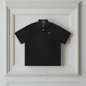 Old Qian Style Texted Short-sleeved Jersey Shirt Men's Summer Japanese Style Simple Trendy 100% Polyester Casual Loose Fit