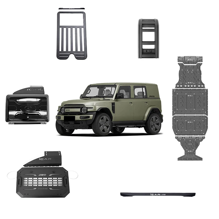 Car Accessories for Chery Icar V23 Side Bag Truck Bed Rack Basket Single Side Step Ladder Skid Plate Side Interior Exterior Kit