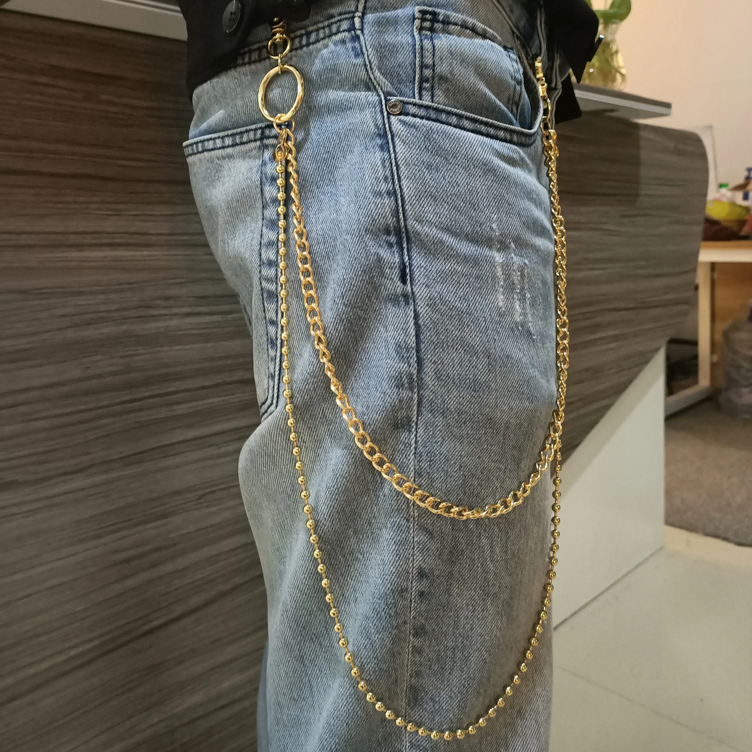 Men Tooth Charm Layered Pant Chain