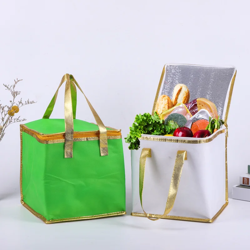 Модная изолированная сумка для ланча, сумка-холодильник на молнии, теплоизоляционная сумка с логотипом на заказ