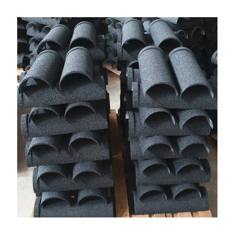 Relitop Factory Stone Coated Step Tile Roofing Sheet Accessories Circular Hip Bent Tiles Barrel Roofing Ridge Tile