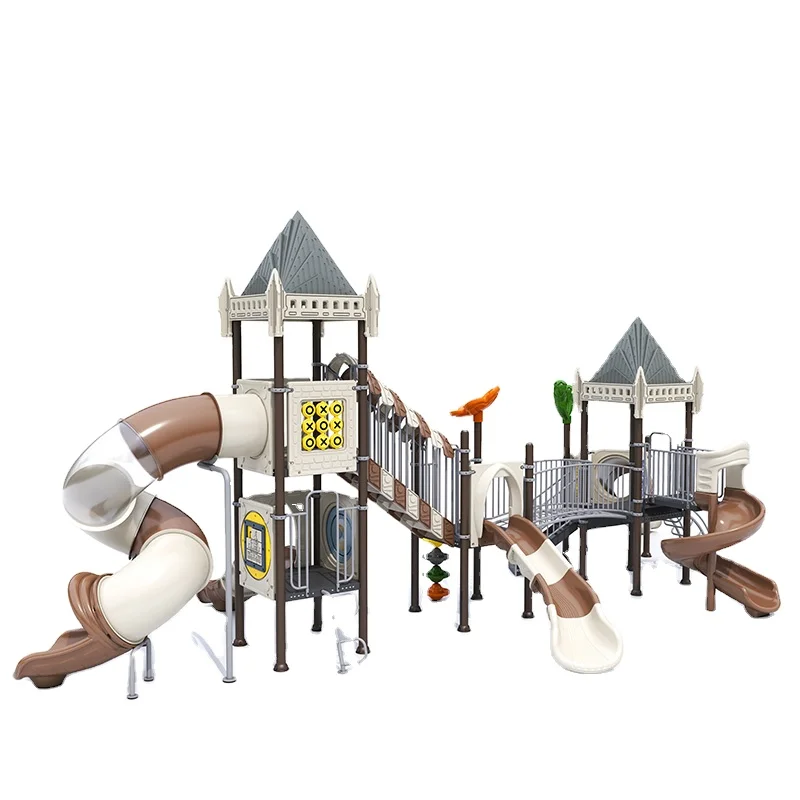 Feelkids ALITA-NC24009 Durable Colorful Kid's Playground Slide Equipment Amusement Park Set Made PE Plastic for School Garden