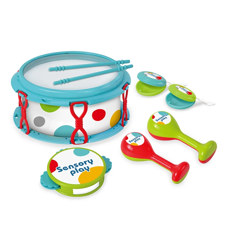 Высококачественный детский пластиковый милый сенсорный барабан набор музыкальных инструментов 6