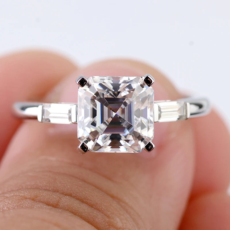 HMOIS VVS1 white EF color Asscher cut factory wholesale synthetic lab grown moissanite diamond loose gemstone for jewelry