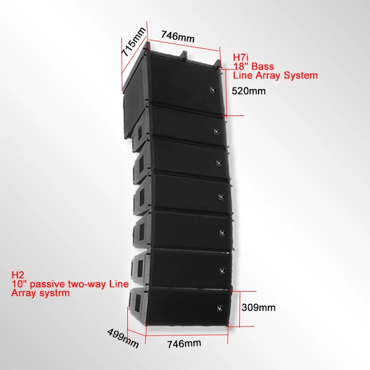 H2 Professional Studio Line Array Speaker High-Power Home Theatre and ...