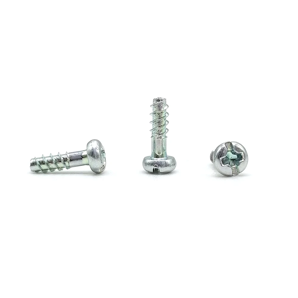 Pan Head Cross Recessed Self Tapping Mini Screws Blue White Zinc Plating Brass Stainless Pan Head Screws For Pc Small Appliances