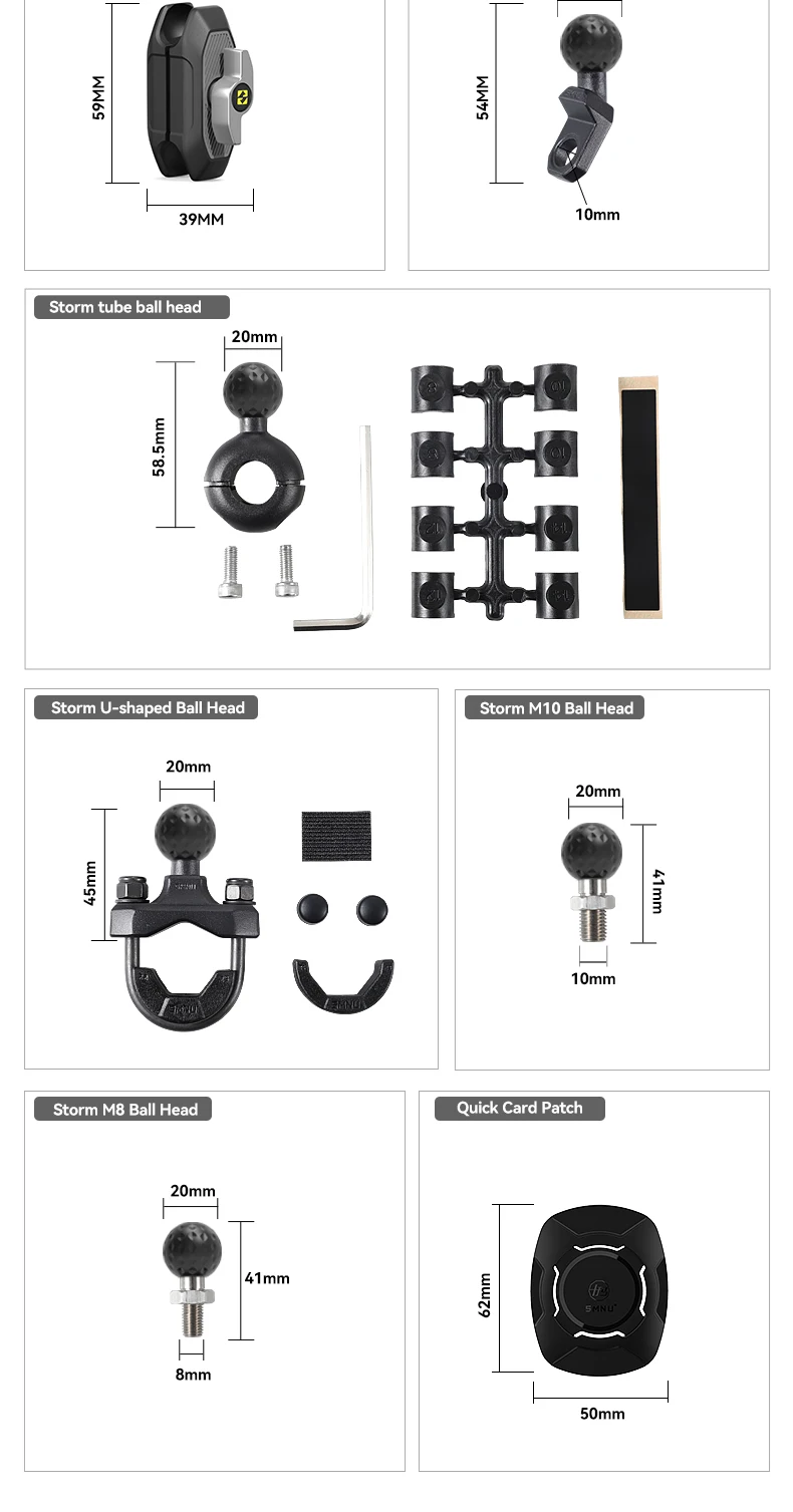 product smnu rugged high torque lock mount magnetic waterproof suspension mobile phone holder anti theft design for motorcycle riding-11