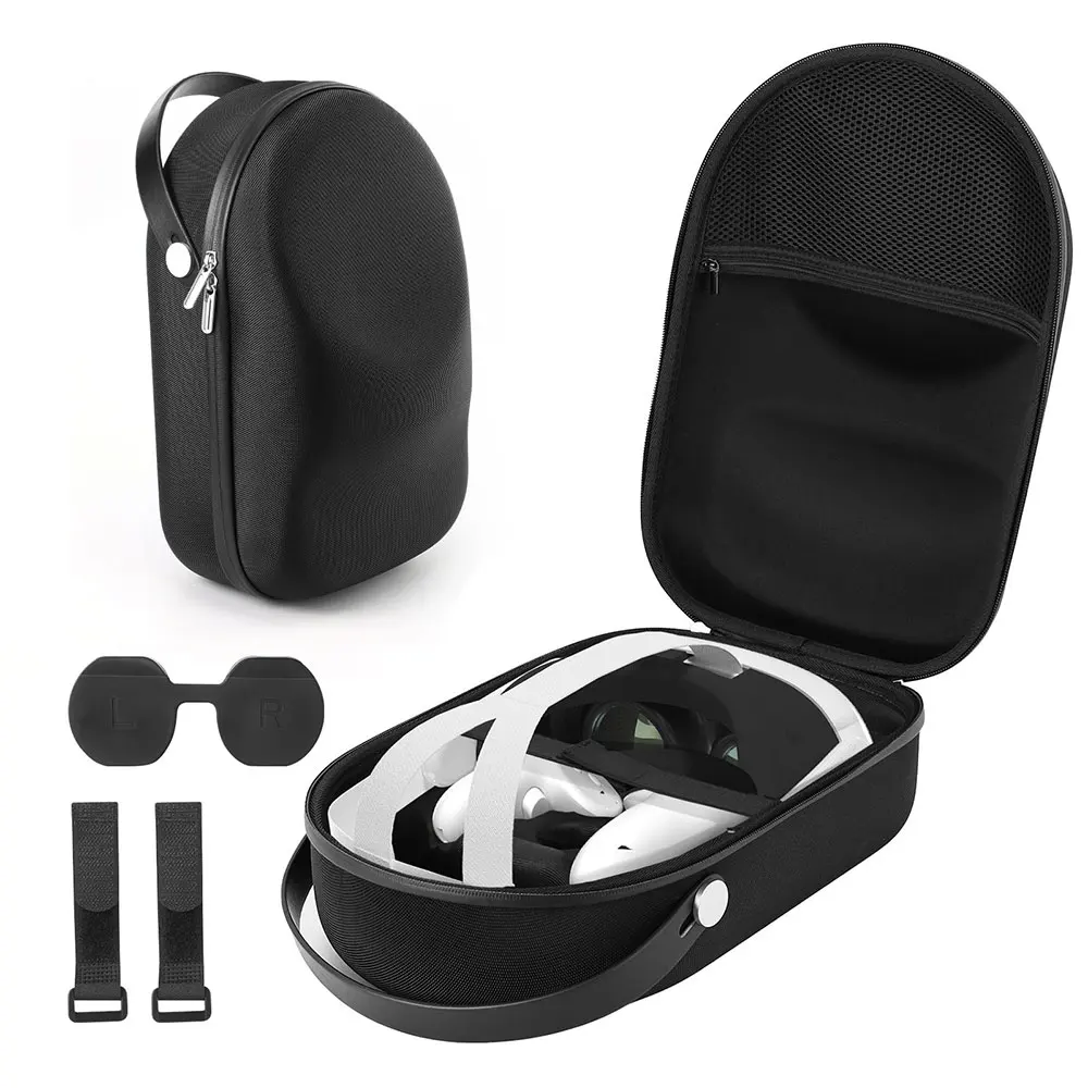 Funda de Eva de Cuero Espumoso Portátil para Meta Quest 3 Vr Oculus Auriculares Correa Base de Carga Accesorios  