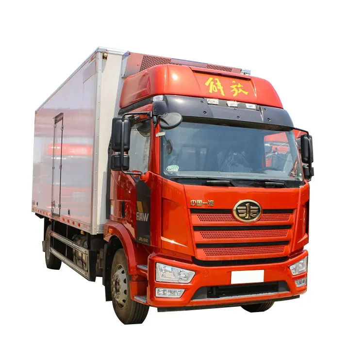 Faw Jiefang J6L 240hp 4X2 6.8m Euro 6 Refrigerated Truck  Frozen Reefer Truck Transport Frozen Faw Refrigerated Truck