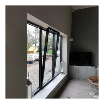 American Aluminum Slim Frame Soundproof Double Opening Tilt and Turn Casement Windows