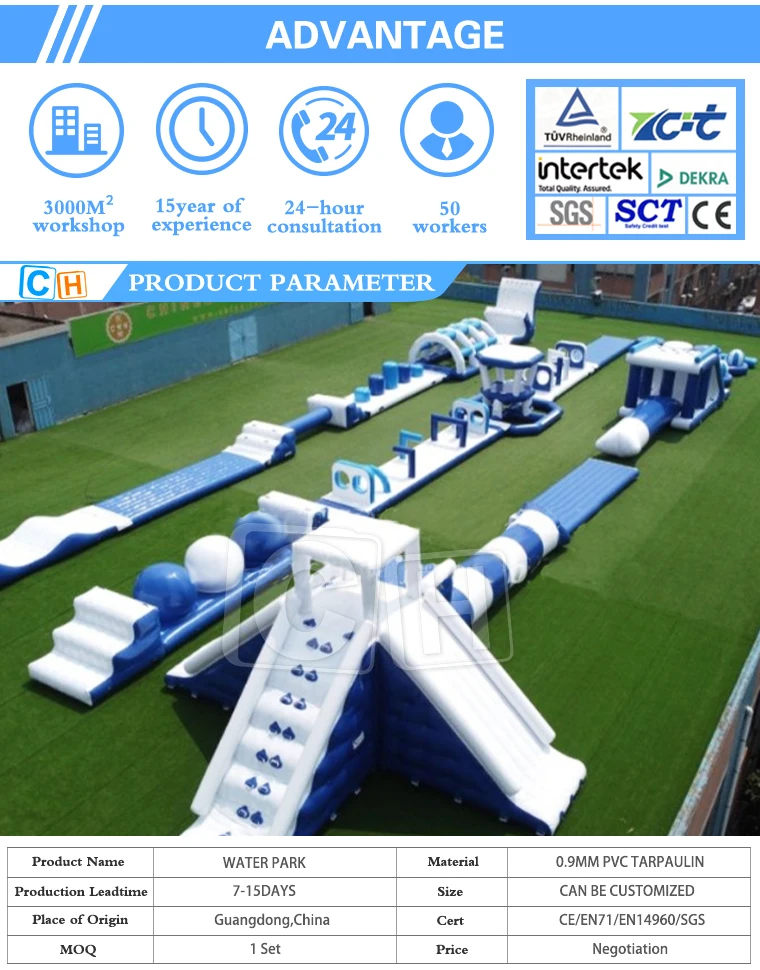 Factory Custom Outdoor inflatable water park inflatable sea water play equipment park inflatable floating water games park supplier