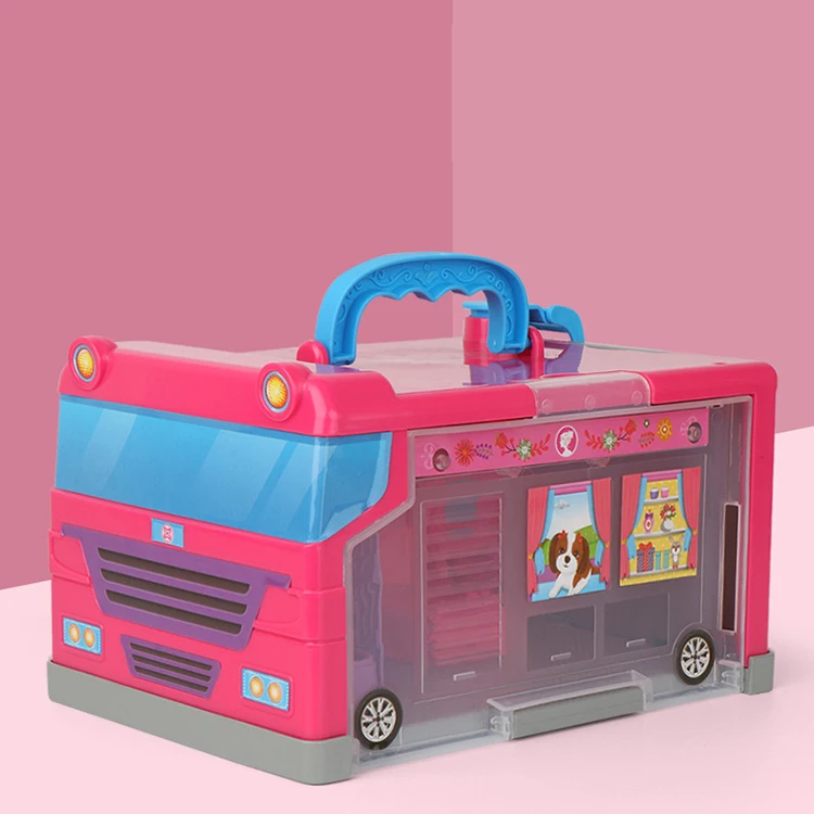 Пазл автобус хранение портативный дом diy детские игрушки ролевые игры Ролевые игрушки
