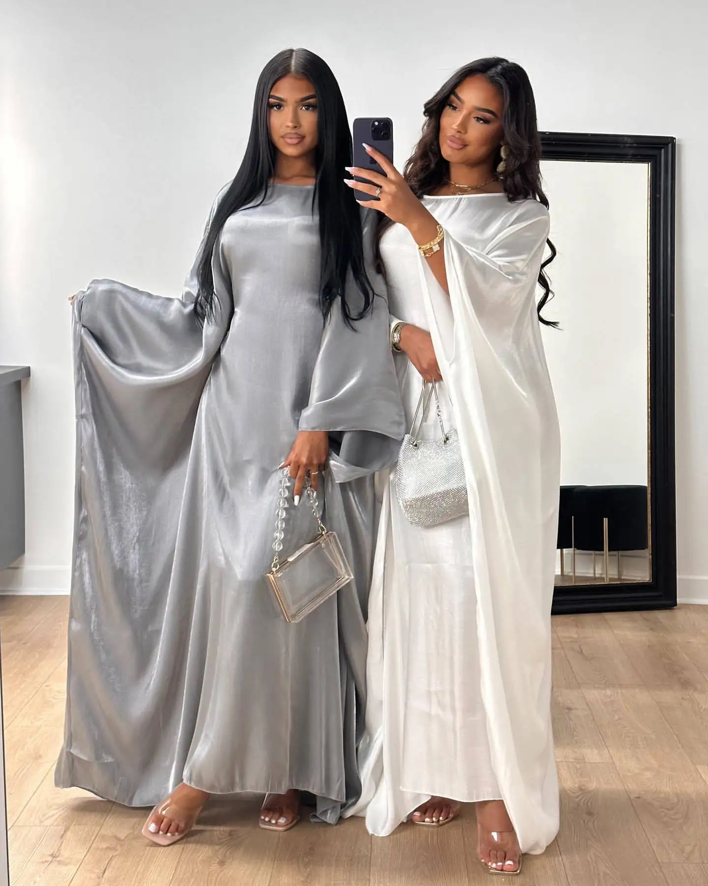 pink glitter hoco dress Roha Kaftan Dress – Muslimah Couture main image 1