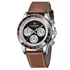White leather strap with black face