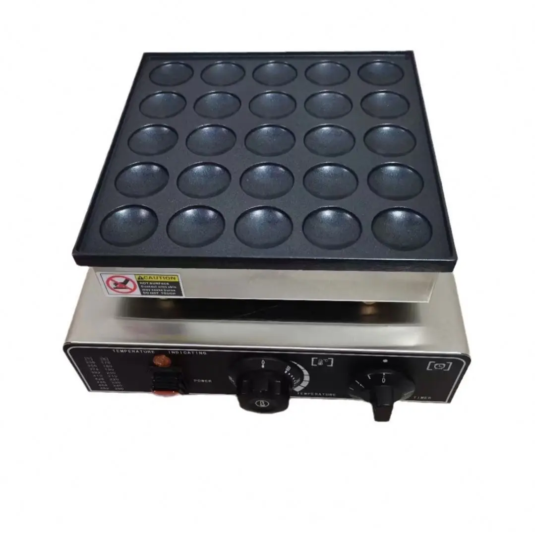 TEBAK Stainless Steel Nonstick Mini Pancakes Machine Electric Dutch Mini Pancakes Machine 25 Pancake Maker Food Processing