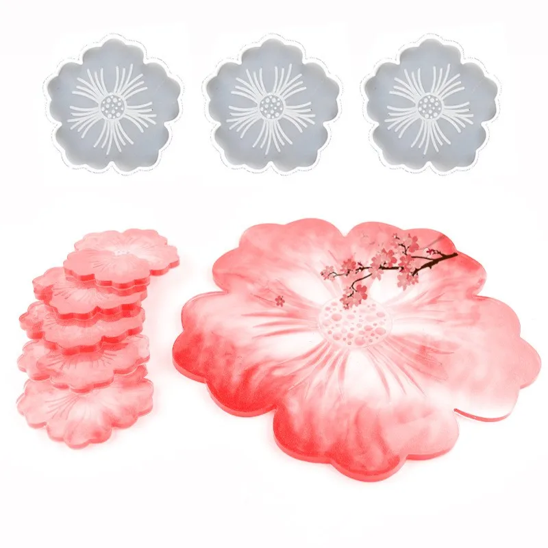 mirror surface high quality flower silicon molds for epoxy resin for crystal epoxy resin cast