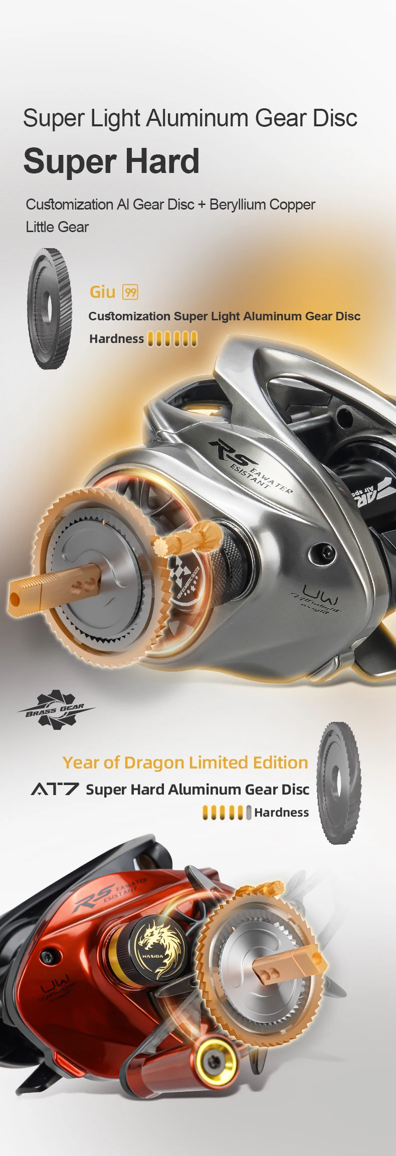 HISTAR Giu 99g BFS PCCFカーボンファイバーリール 5+1BB搭載 4kg