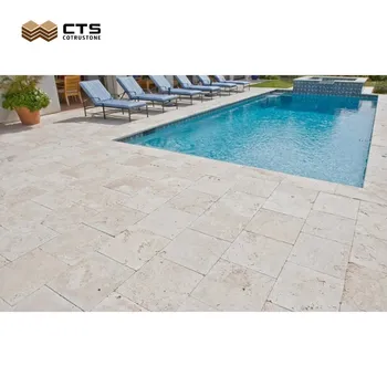Swimming Pool Floor Beirut Beige White Limestone Paver stone Honed Finished Pavingstone Price