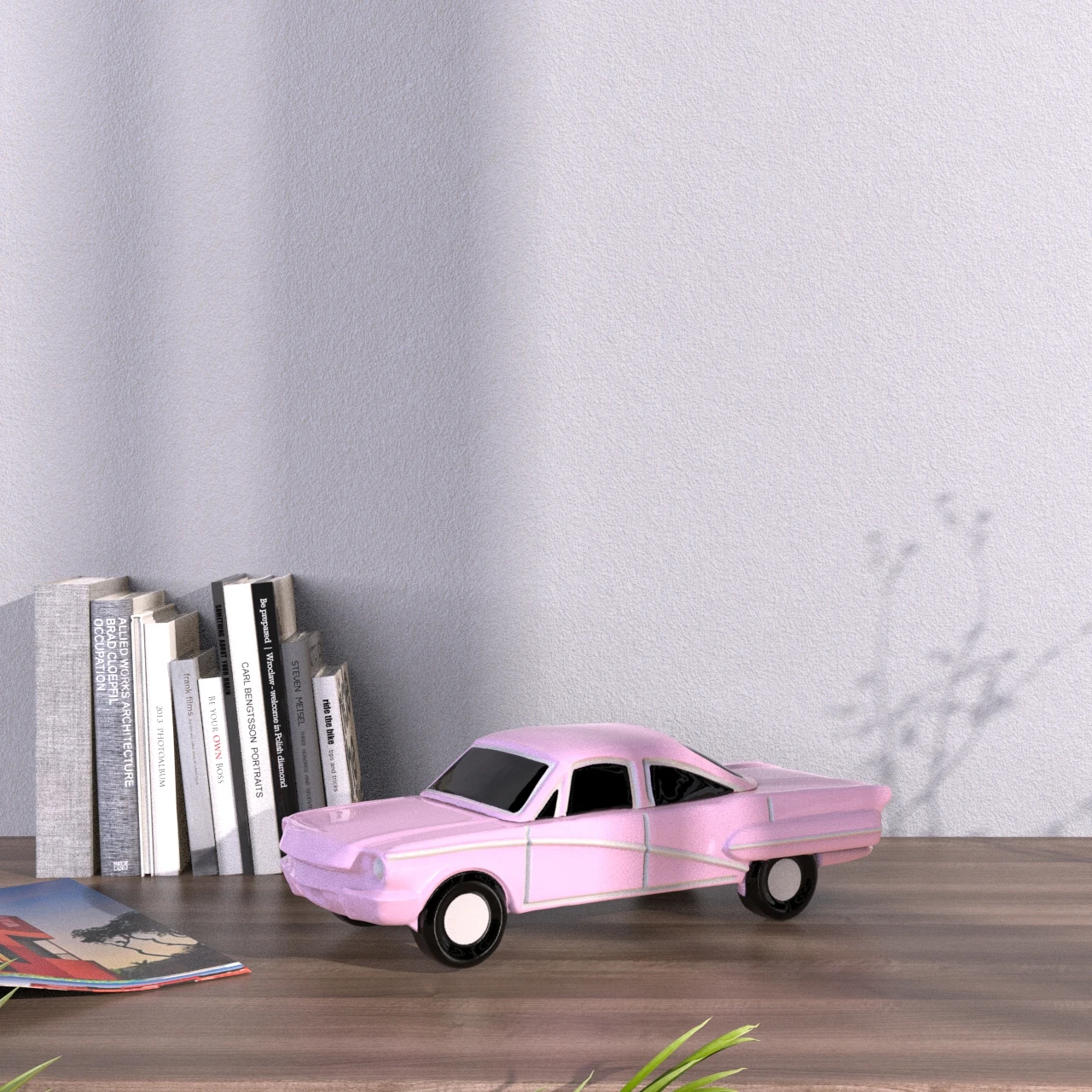 Wholesale Custom Hand Crafted Creative Porcelain pink Vintage Classic Car Shaped Cookie Container Decorative Ceramic Storage Jar