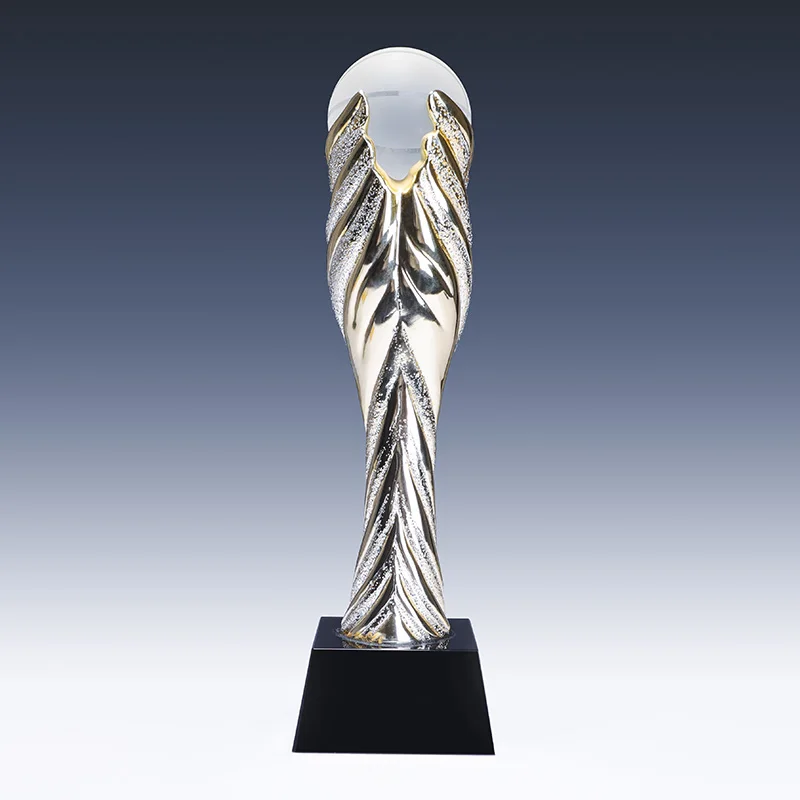 Wholesale cheap price resin sports trophy football awards with custom logo printing details