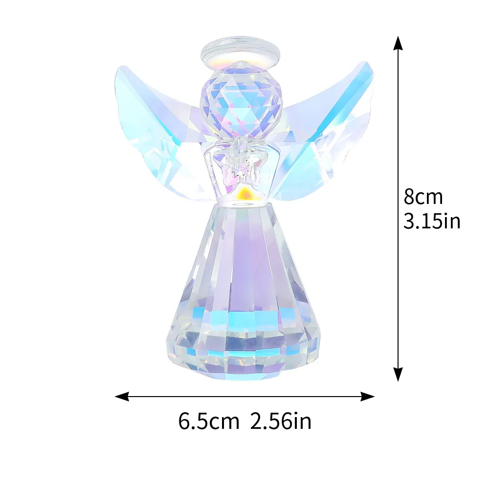 product wholesale cartoon crystal angel figurines custom swarovski mini guardian angel character home decor luxury figurine gift for kid-8