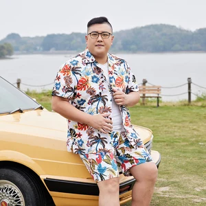 Custom Men's Printed Shirts Cotton Hawaiian Short Sleeve Oversize Beach Men's Shirts