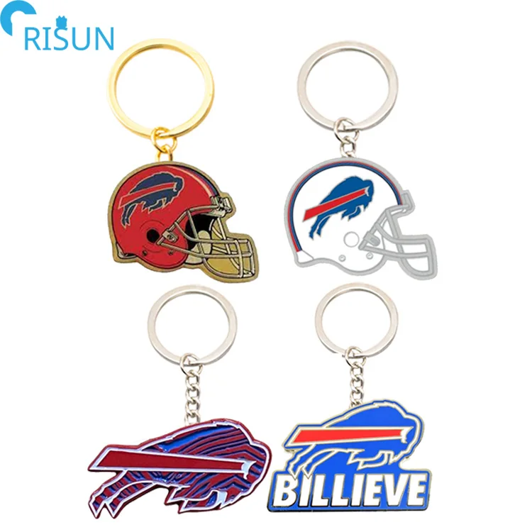 Wholesale Buffalo Bills Helmet Enamel Keychain Custom Logo 32 Teams Nfl